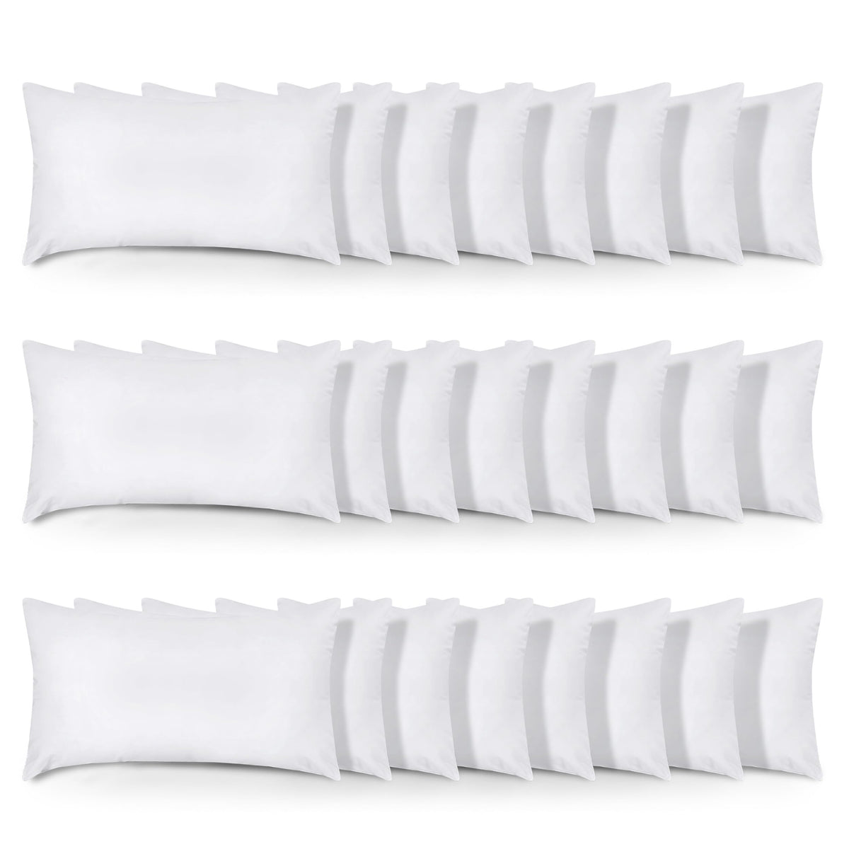 Utopia Bedding Throw Pillows (Set Of 24, White), 12 X 20 Inches Pillows For Sofa, Bed And Couch Decorative Stuffer Pillows