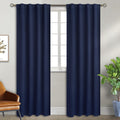 Bgment Rod Pocket And Back Tab Blackout Curtains For Bedroom - Thermal Insulated Room Darkening Curtains For Living Room, 2 Window Curtain Panels (38 X 84 Inch, Navy Blue)