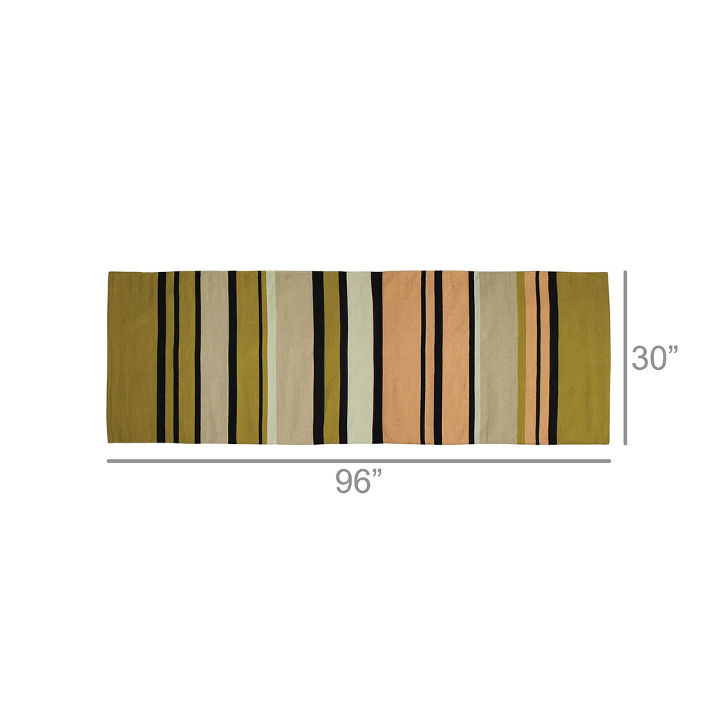 HomeRoots 3' X 8' Multicolored Stripes Runner Rug