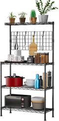 Storack 4Tier Bakers Rack | Heavy Duty Kitchen Appliance Stand | Adjustable Height Open Shelf Organizer For Oven, Otg & Storage