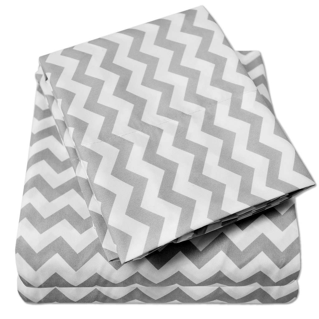 1500 Supreme Collection Queen Sheet Sets Chevron Gray - Luxury Hotel Bed Sheets And Pillowcase Set For Queen Mattress - Extra So