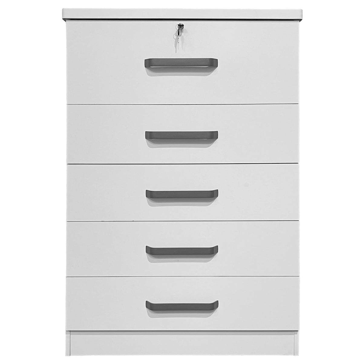 Better Home Products Xia 5 Drawer Chest of Drawers in White