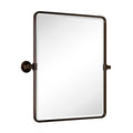 TEHOME 20x24'' Oil Rubbed Bronze Pivot Bathroom Vanity Mirror 24x20'' Metal Framed Dark Bronze Rectangle Tilting Beveled Vanity 