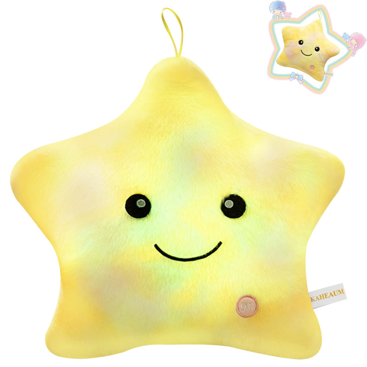 Kaheaum Kids Star Pillow Light Up Stuffed Animal For Girls Decorative Pillows Plushies For Boys Children Teens Adults Gifts On B