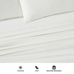 Ugg Hedi Queen Sheet Set 4-Piece Luxury Cooling Sheets Deep Pockets Premium Bedding With 2 Pillow Shams Hypoallergenic Machine Washable Soft Lightweight Bed Set For Bedroom, Queen, White