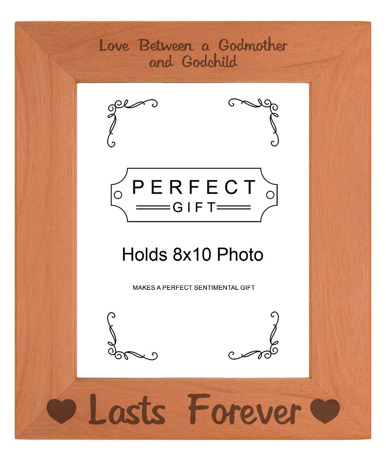 ThisWear Sentimental Photo Frame Love Between An Godmother & Godchild Lasts Forever Wood Engraved 8x10 Portrait Picture Frame