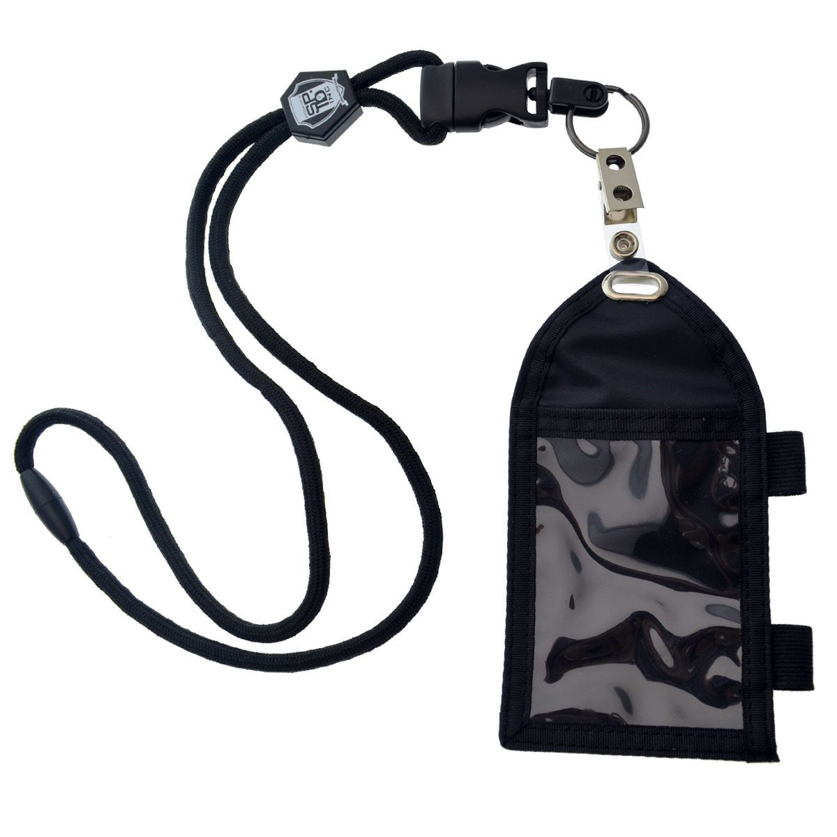 Ultimate Nylon Badge Holder With Pen Loop Key Ring And Heavy Duty Lanyard, By Specialist Id (Black)