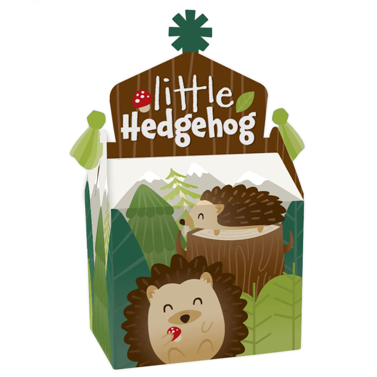 Big Dot of Happiness Forest Hedgehogs - Treat Box Party Favors - Woodland Birthday Party or Baby Shower Goodie Gable Boxes - Set