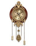 Aero Snail Brown Vintage Pendulum Wall Clock Solid Wood Metal Art Workmanship Silent Non Ticking Quartz Analog Watch Home/Office