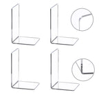 Cy Craft 4 Pieces Bookends,Clear Acrylic Bookends For Shelves,Heavy Duty Book Ends And Desktop Organizer,Book Stopper For Books/