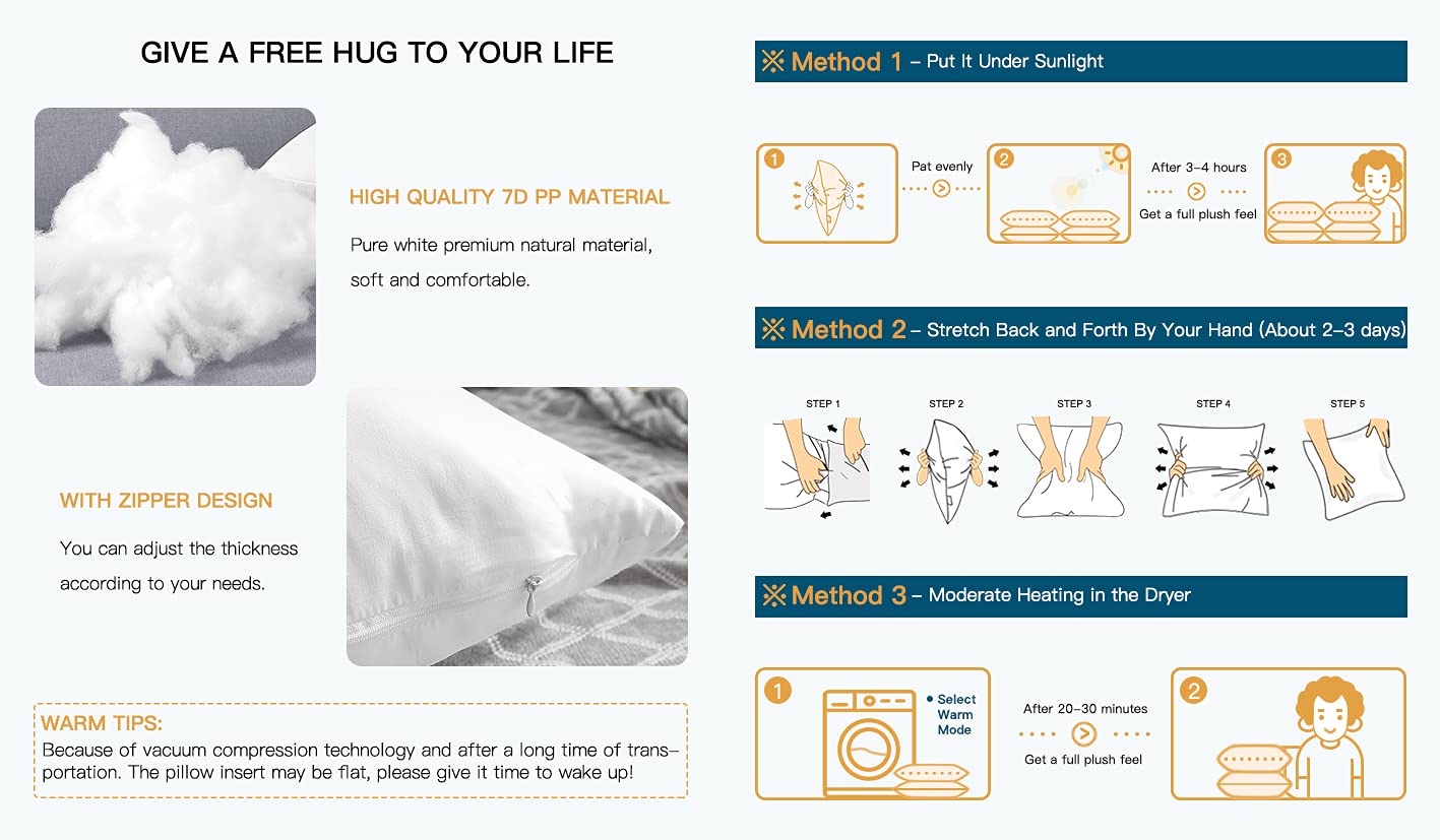 Otostar Pack Of 2 Outdoor Waterproof Pillow Inserts 16 X 16 Inches Premium Water Resistant Decorative Throw Pillow Inserts Squar