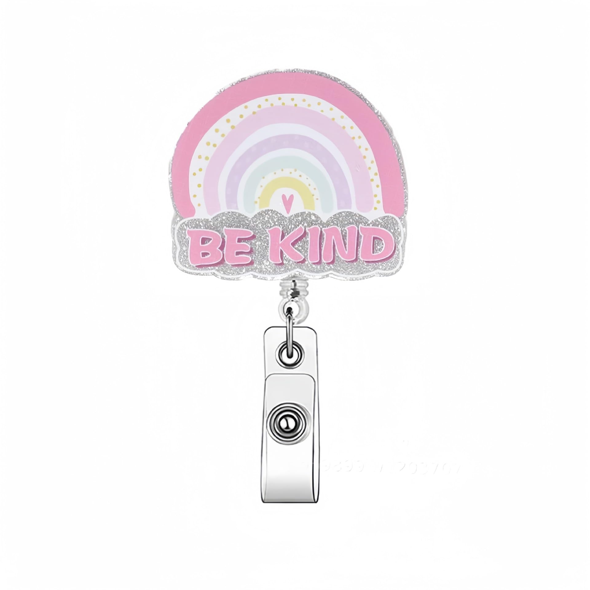 Valentines Day Badge Reel, Pink Heart Only You & Cuddling Cats Design Badge Reel,Glitter Acrylic Retractable Holder Id Name Tag
