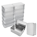 RHBLME 12 Pack Tin Box, 4.9 x 3.6 x 1.8 Inches Metal Box Cookie Tins with Lids, Large Multipurpose Tin Can Storage Container for