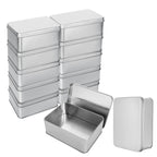 RHBLME 12 Pack Tin Box, 4.9 x 3.6 x 1.8 Inches Metal Box Cookie Tins with Lids, Large Multipurpose Tin Can Storage Container for