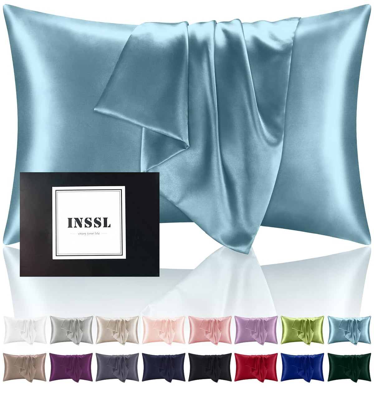 Inssl Silk Pillowcase For Women, Mulberry Silk Pillowcase For Hair And Skin And Stay Comfortable And Breathable During Sleep Sil