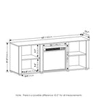 Furinno Classic 70 Inch TV Stand with Fireplace, Americano