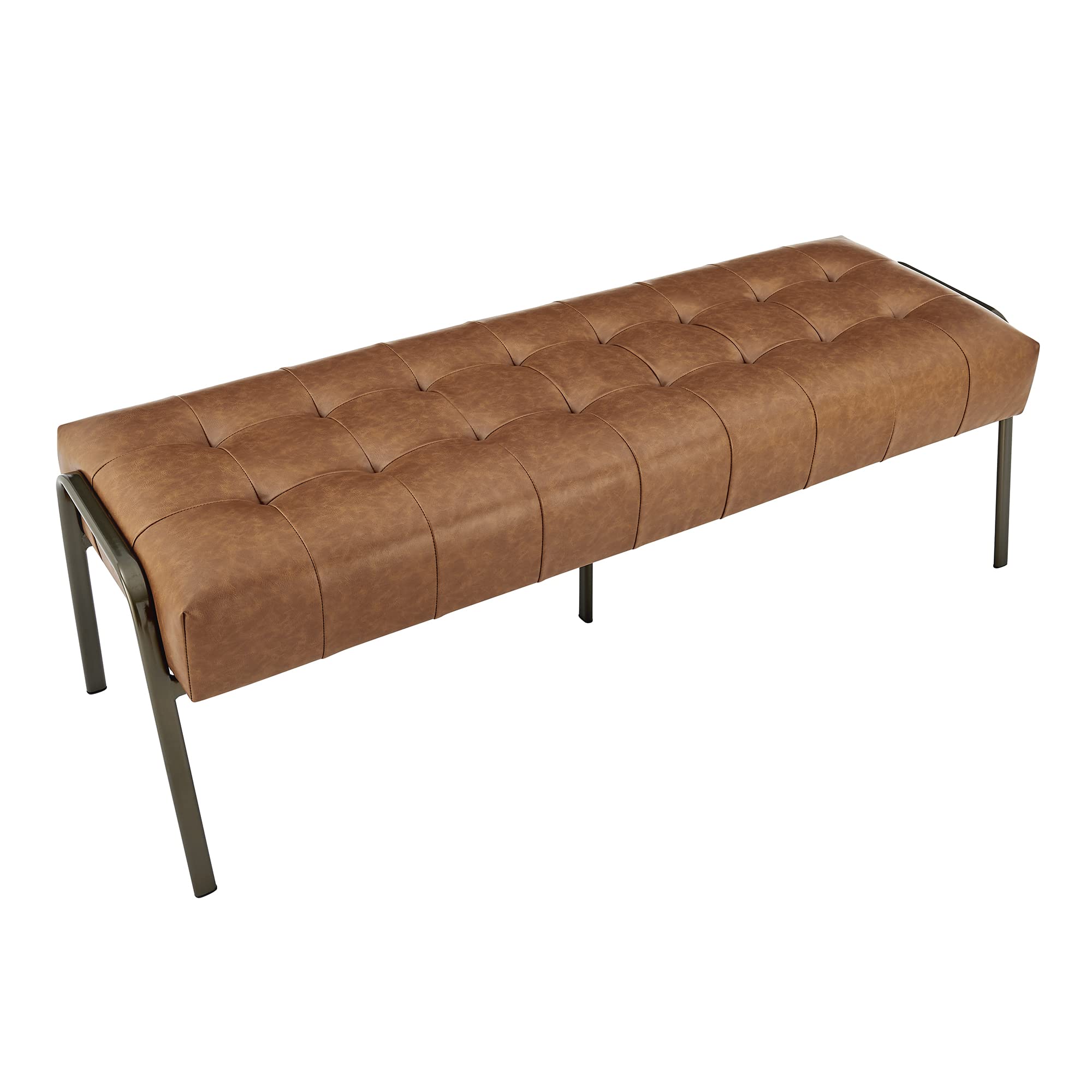 Npd Furniture And More Venturi Pu Tufted Bench, Vintage Cider