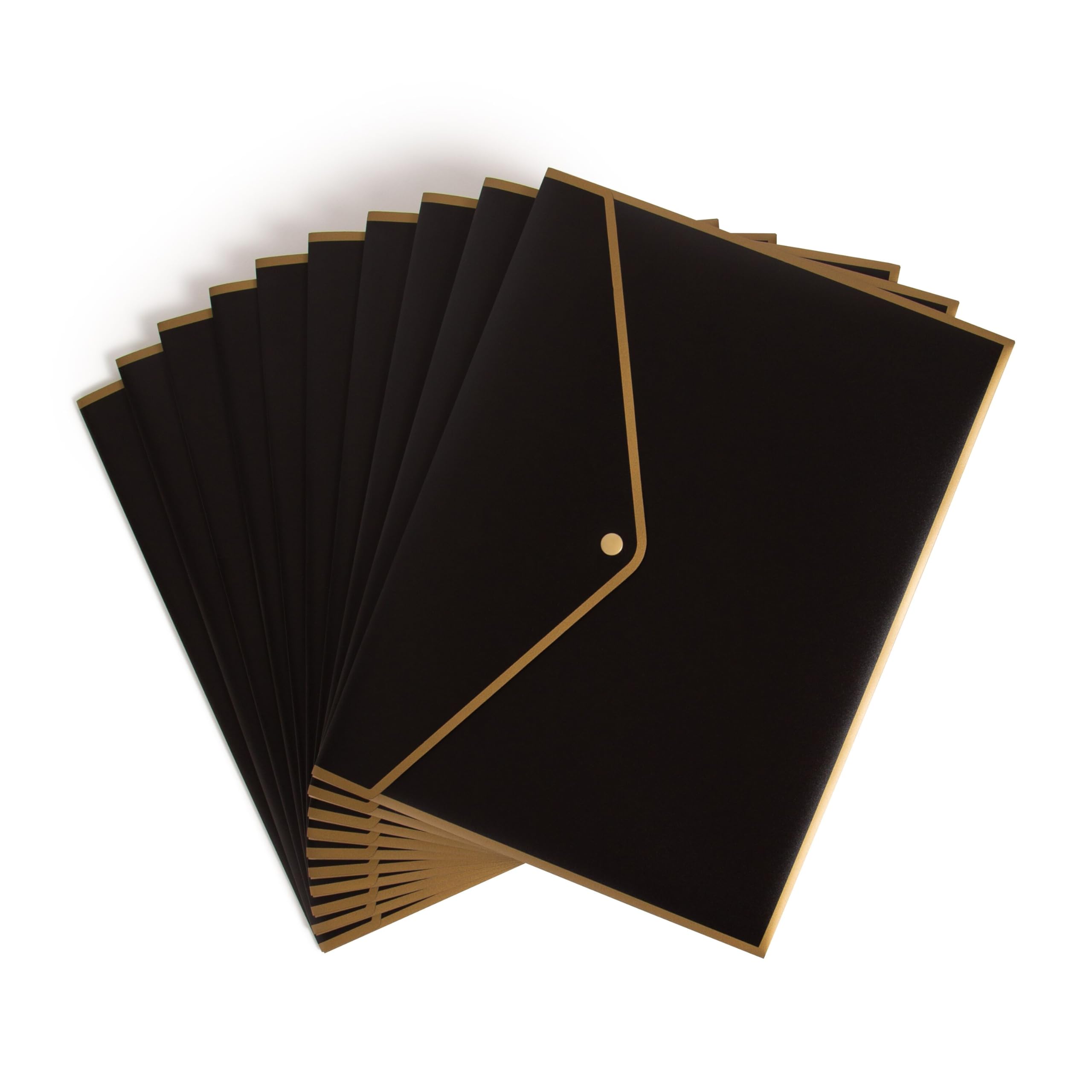 U Brands Black And Gold Poly Document Holder, 10 Count