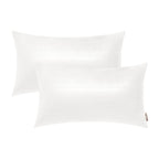 BRAWARM White Leather Throw Pillows 12 X 20 Inches, Snake Leather Pillow Covers Pack of 2, Faux Leather Decorative Lumbar Pillow