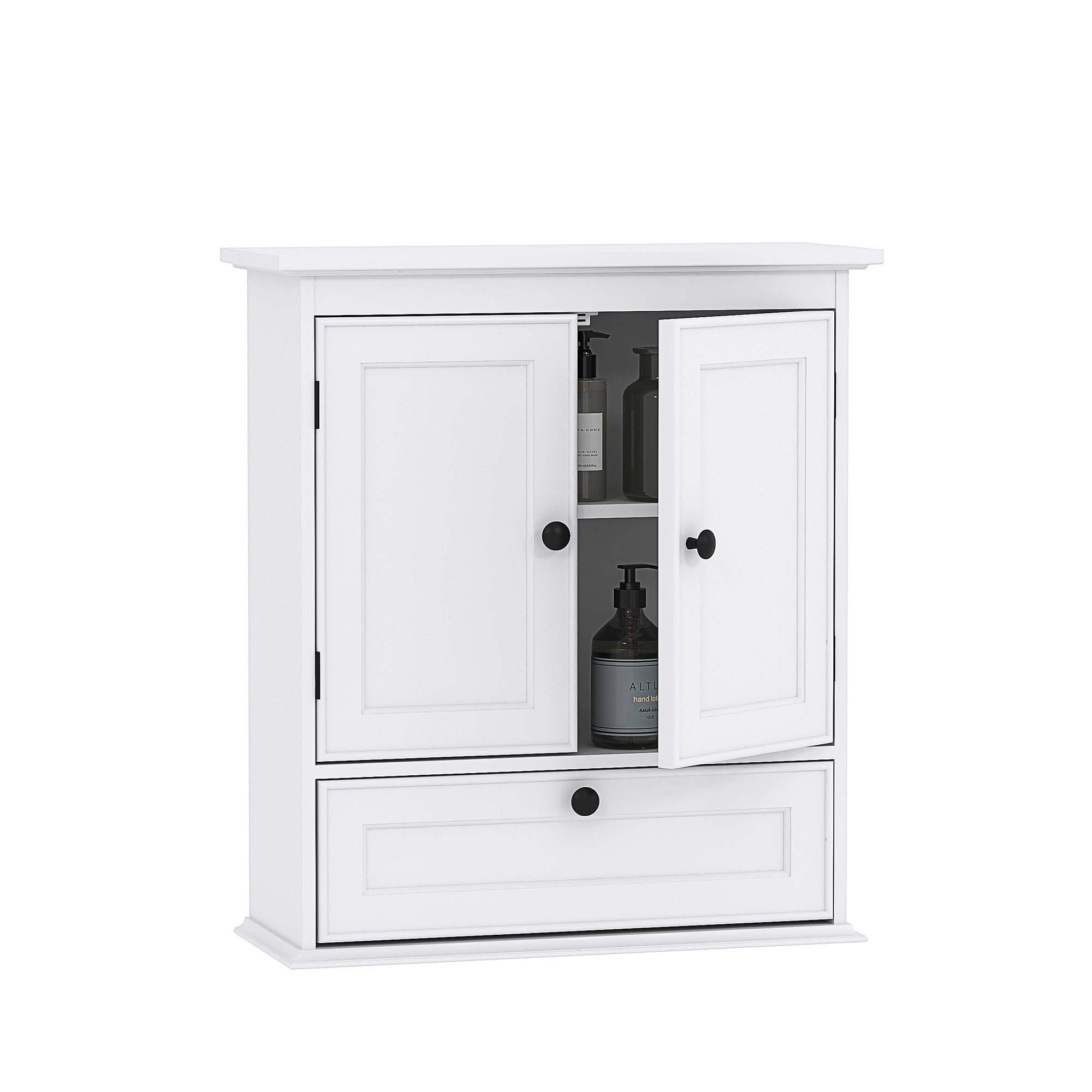 Spirich Bathroom Cabinet Wall Mounted, Small Bathroom Wall Cabinet Over Toilet, Medicine Cabinet Organizer with Doors and Adjust