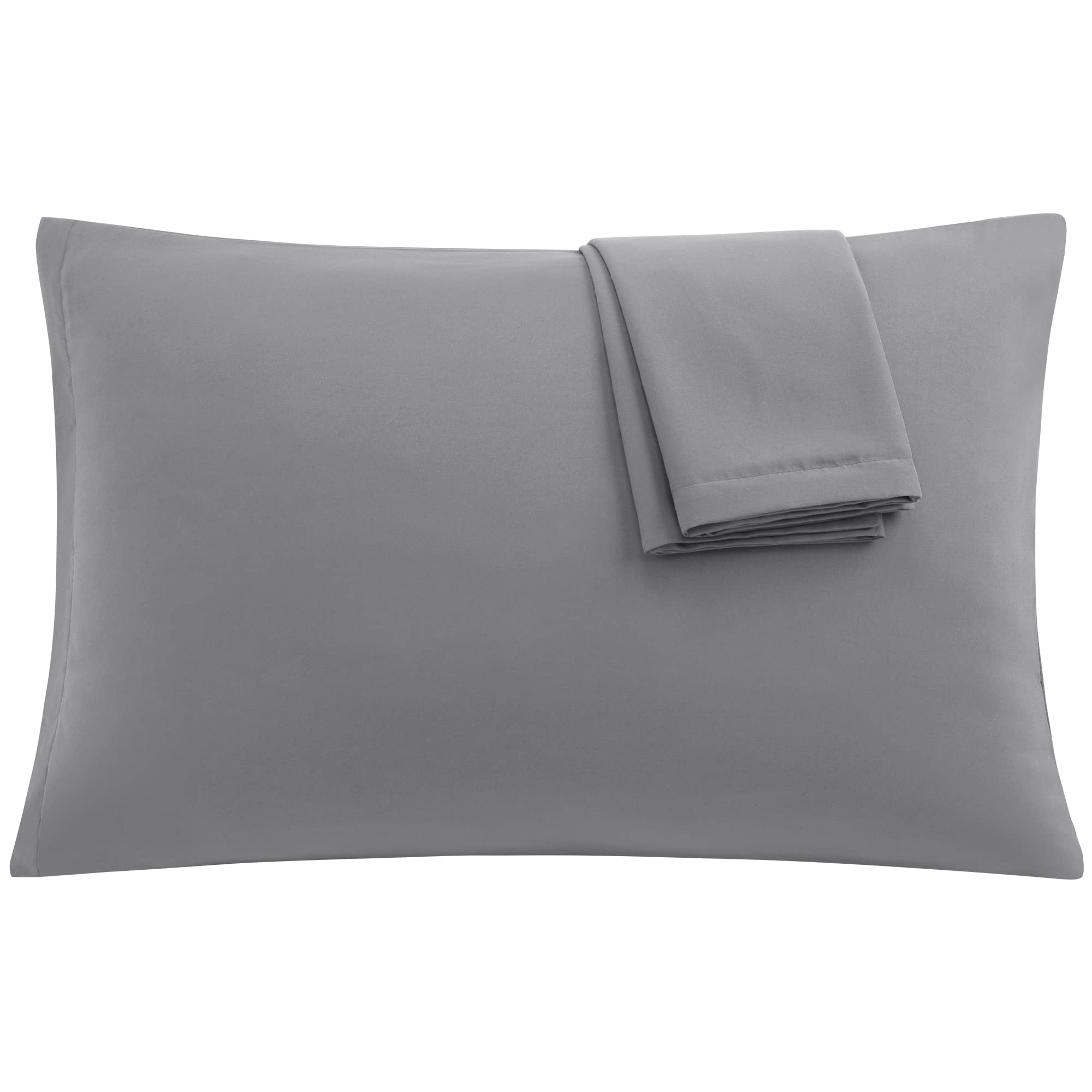 Uxcell 2 Pack Pillow Cases Soft 1800 Series Microfiber Pillowcases Set With Zipper Queen(20'X30') Grey