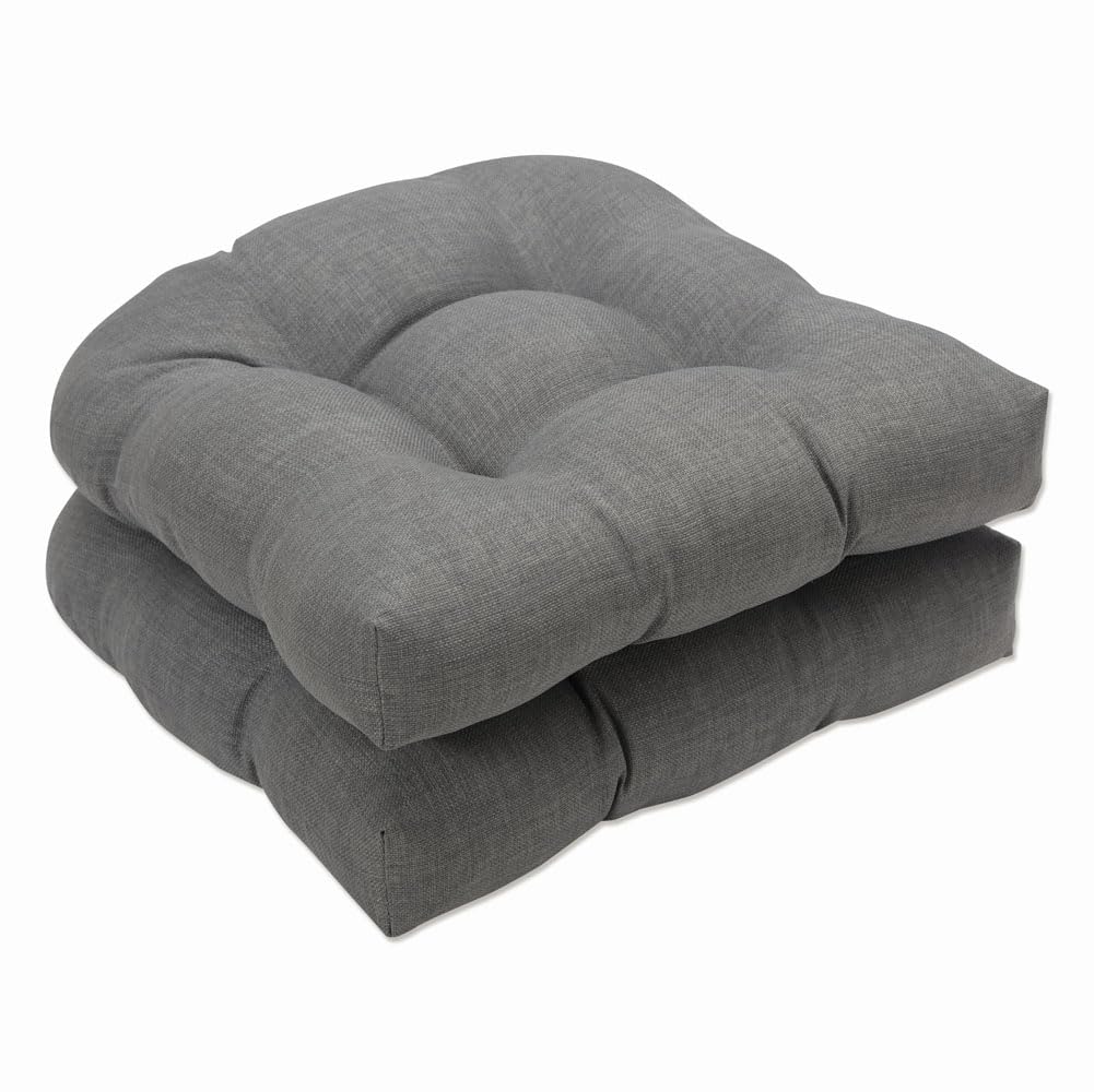 Pillow Perfect Rave Solid Indoor/Outdoor Wicker Patio Seat Cushion Reversible, Weather And Fade Resistant, Round Corner - 19' X