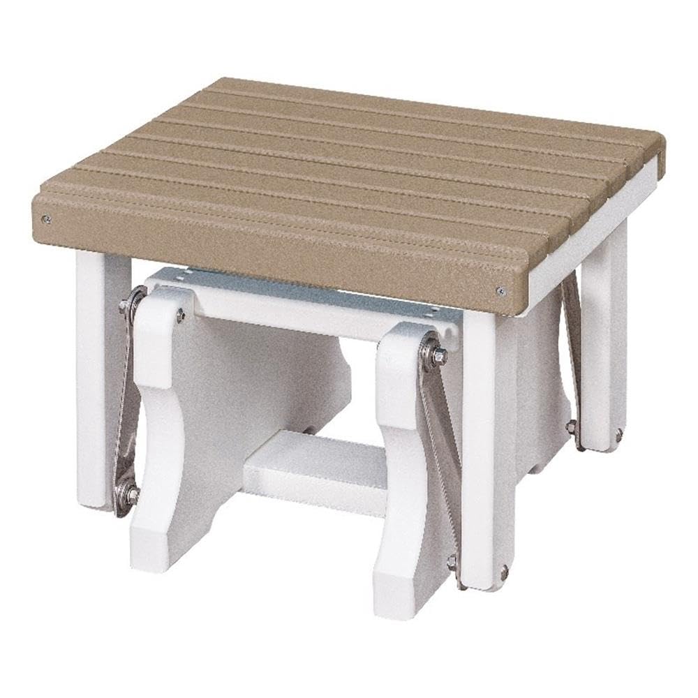 A Furniture Classics Gliding Ottoman, Weatherwood And White
