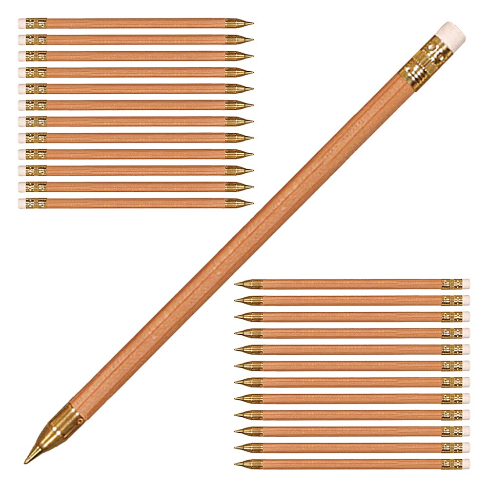 Aacura Point Pen, Black Ink, Wood Encased Pen, Non-Skip, Quality Nose-Cone For Writing Support, Office Supplies For Writing And