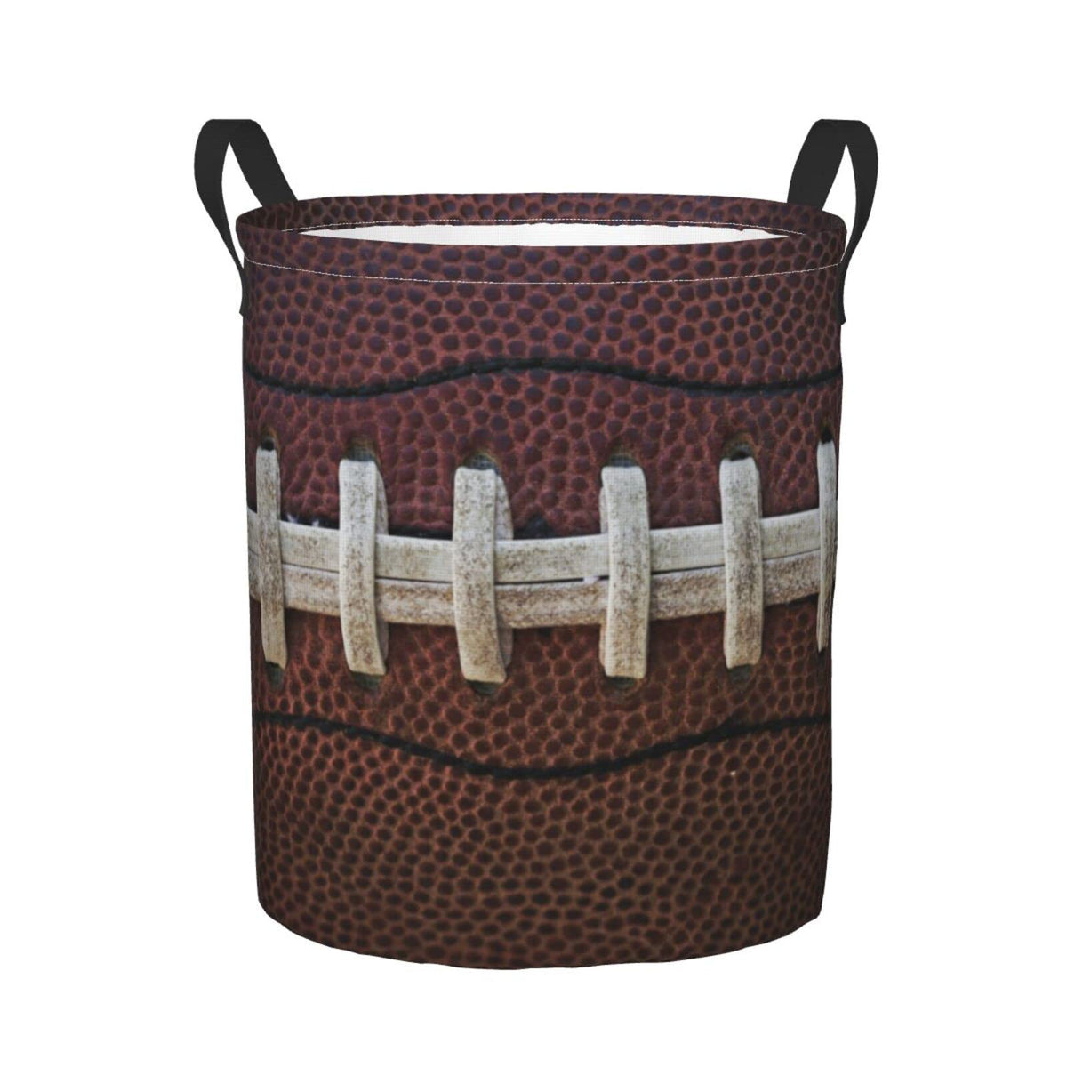 Dujiea American Football Themed Laundry Basket Round with Handle, Collapsible Foldable Canvas Storage Bin Dirty Clothes Bag for 
