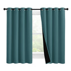 Nicetown 100% Blackout Curtains With Black Liners, Thermal Insulated 2-Layer Lined Drapes, Room Warming Small Window Draperies F