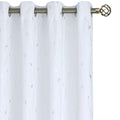 Bgment Room Darkening Curtains 54 Inches Long, Grommet Thermal Insulated Blackout Curtains With Wave Line And Dots Printed For Bedroom, 2 Panels, Each 52 X 54 Inch, Pure White
