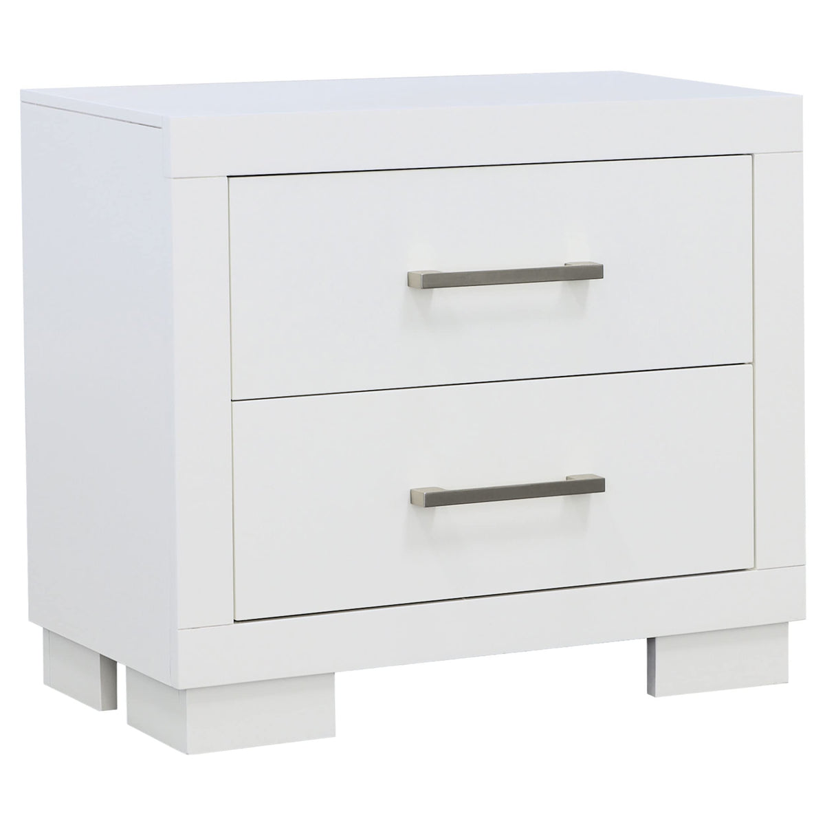 Coaster Furniture Jessica Modern 2 Drawer Nightstand Bedroom Bedside Table Storage Drawers White 202992