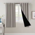 H.VERSAILTEX 100% Blackout Curtains for Bedroom with Black Liner Full Room Darkening Curtains Thermal Insulated Back Tab/Rod Poc