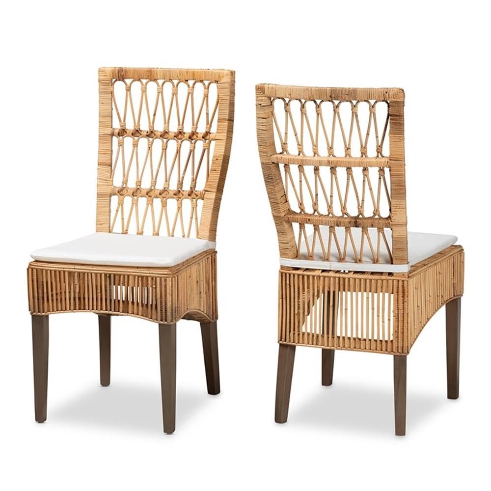 Baxton Studio Sullivan Rattan Dining Chair Set - Thumbnail 2