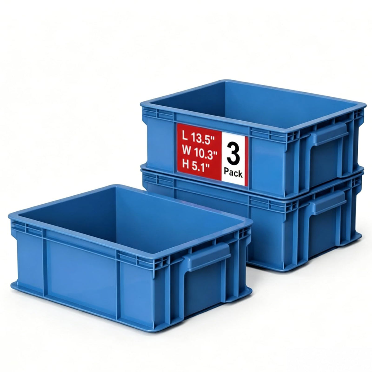 3Pack Heavy Duty Part Bins, Stackable Tool Storage Bin for Hardware
