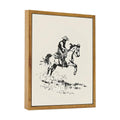 ARTZIO Framed Western Simple Decor,Black And White Cowboy Wall Art,Horse Pictures Boys Room Wall Decor,Cool Stuff For Boys,Offic