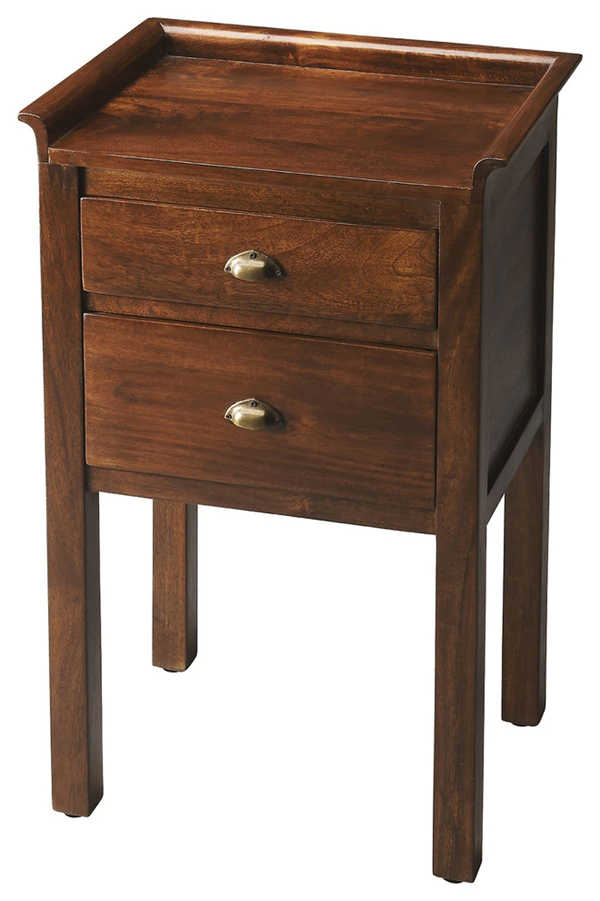 HomeRoots Dark Brown Mango Wood Solids, MDF Gabriel Solid Wood Side Table