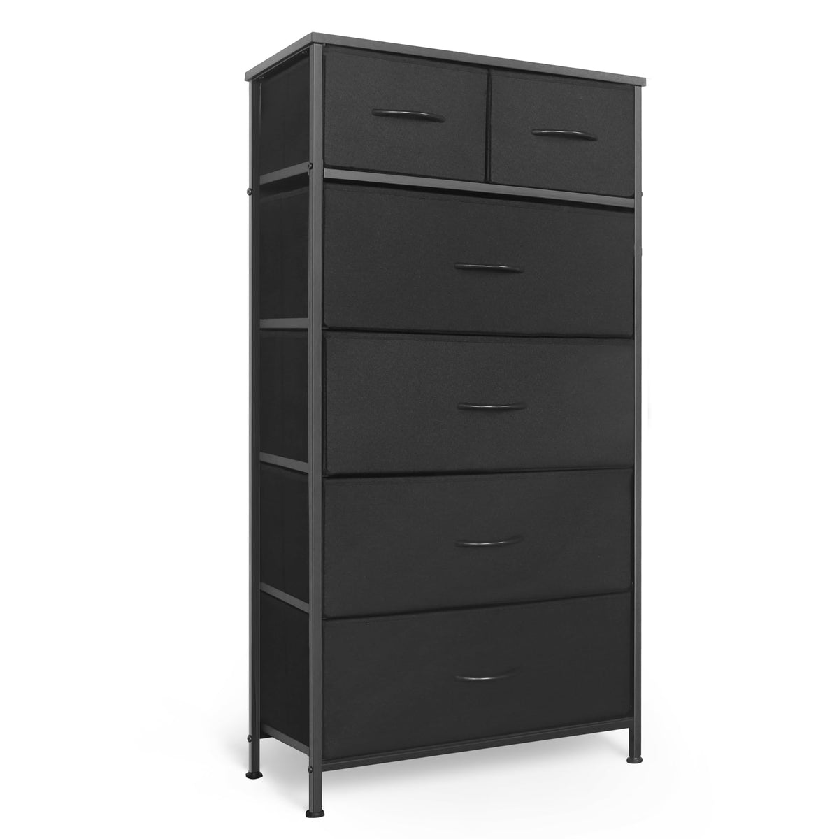 Mifuro Tall Dresser for Bedroom, Vertical Storage Organizer Tower with 6 Drawers, Chest of Drawers with Fabric Bins, Steel Frame