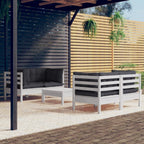 vidaXL Solid Pinewood Patio Lounge Set 5 Piece with Anthracite Cushions Garden Outdoor Lawn Yard Terrace Balcony Wooden Seat Seating Furniture