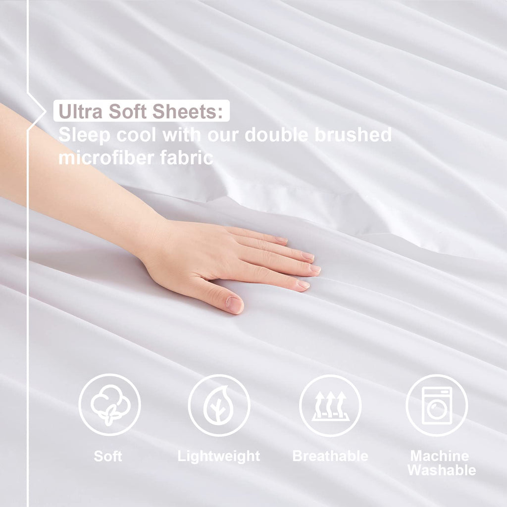 Nestl Twin Sheets Set - 3 Piece Twin Bed Sheets, Deep Pocket, Hotel Luxury, Extra Soft, Breathable And Cooling, White Sheets For Twin Size Mattresses