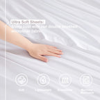 Nestl Twin Sheets Set - 3 Piece Twin Bed Sheets, Deep Pocket, Hotel Luxury, Extra Soft, Breathable And Cooling, White Sheets For Twin Size Mattresses