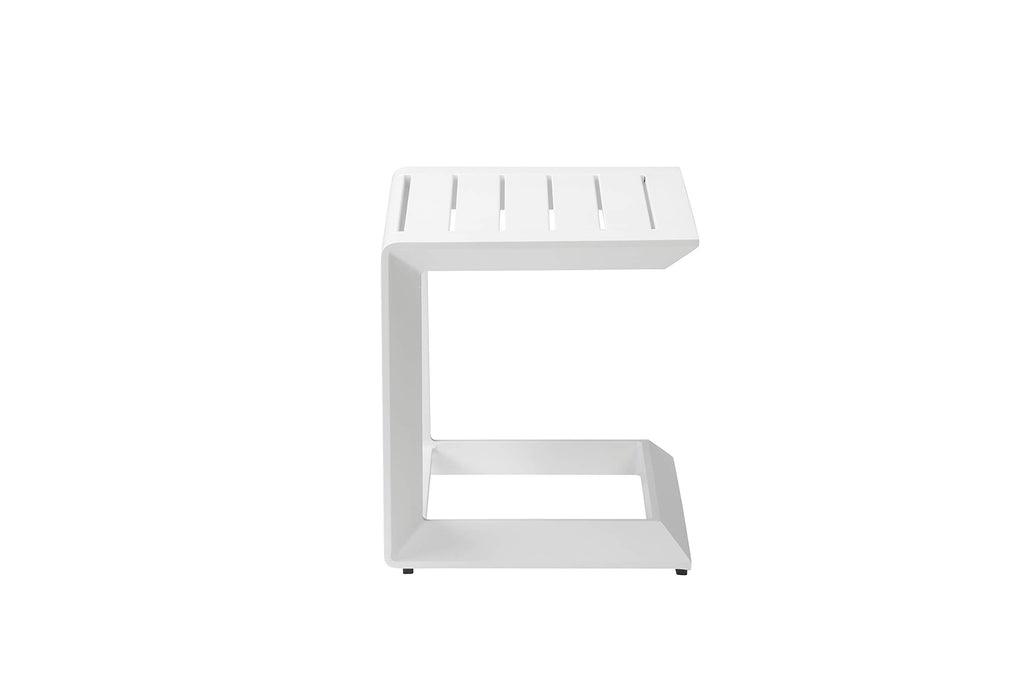 Pangea Home Leaf St Wht Side Table, White