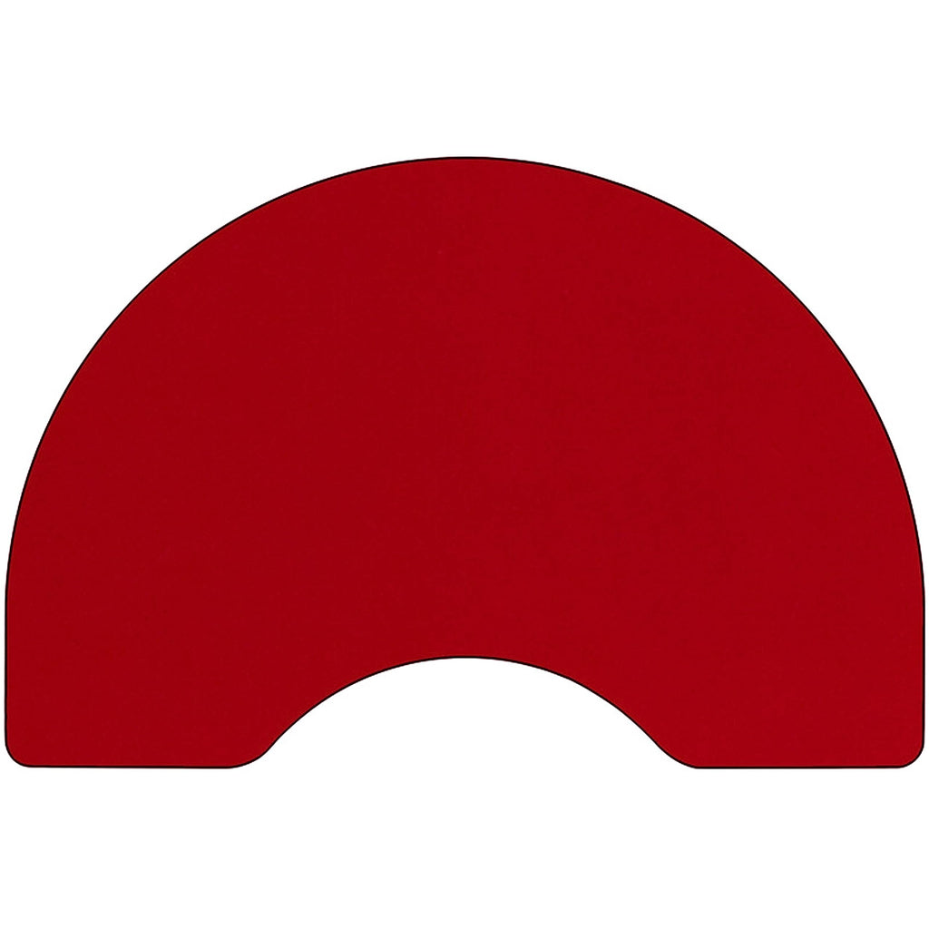 Flash Furniture Wren 48''W x 96''L Kidney Red Thermal Laminate Activity Table - Standard Height Adjustable Legs