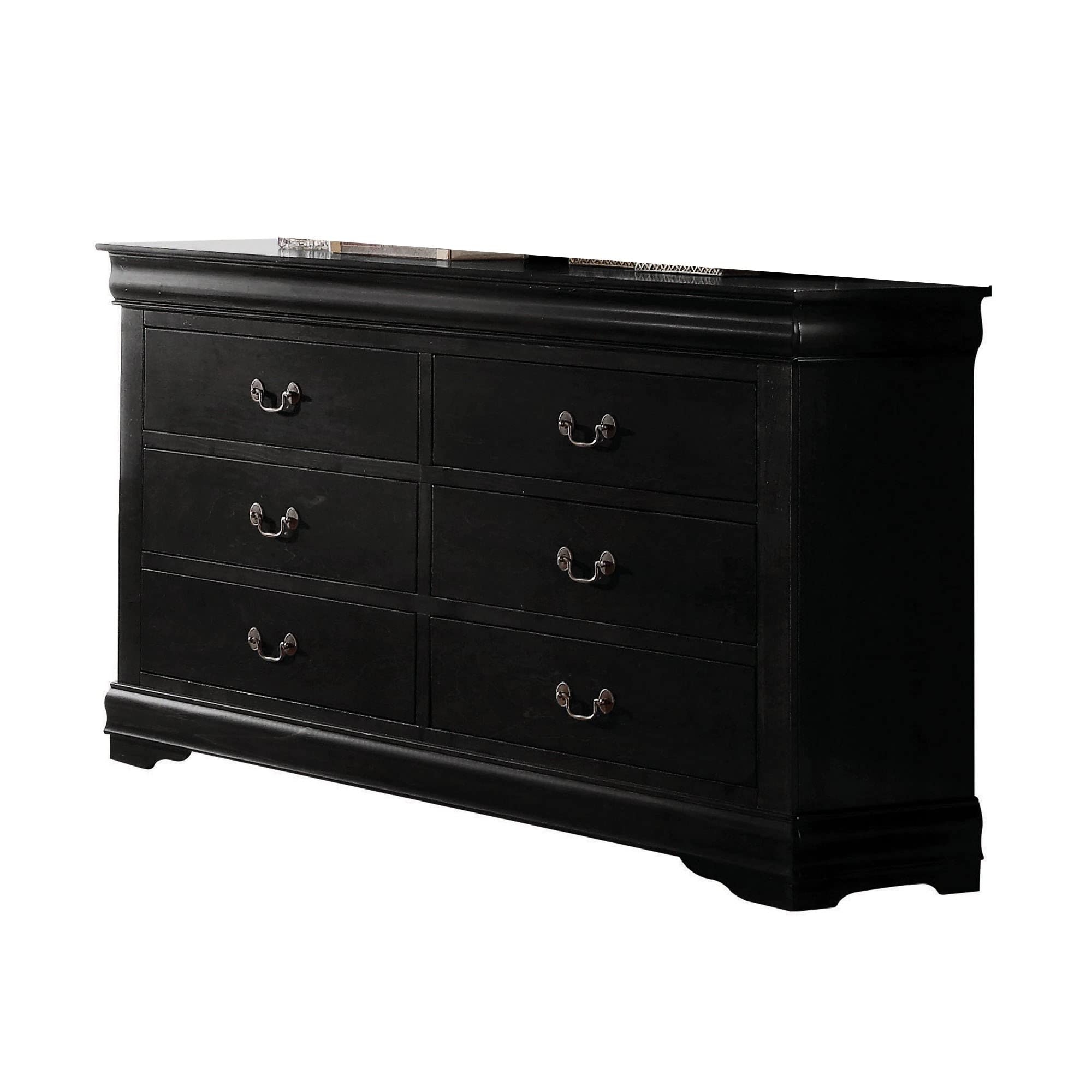 Benjara Benzara Wooden Dresser With Drawers, Black