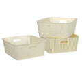 Cutting Edge Essentials Woven Storage Basket, Medium, Off White (Set Of 3)