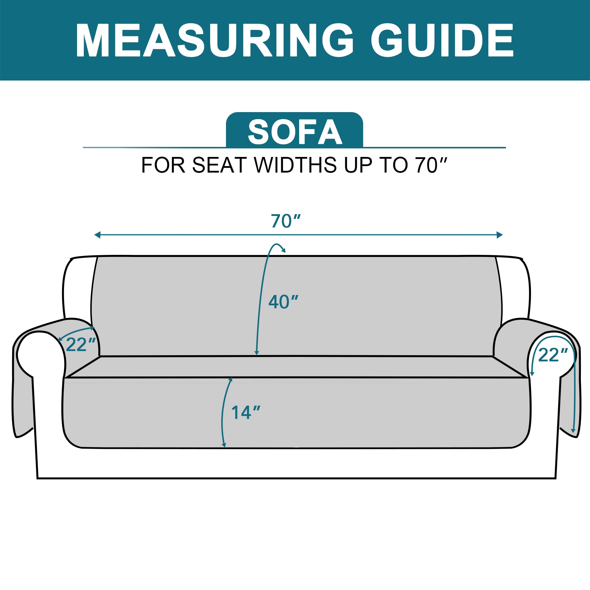 Turquoize 100% Waterproof Couch Cover Sofa Covers Washable Couch Covers For 3 Cushion Couch Pet Friendly Triple Non-Slip Couch C