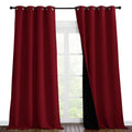 Nicetown Truly Blackout Drapes For Living Room, Heavy-Duty Full Light Shading Curtain Set With Black Liner Backing For Villa/Hal