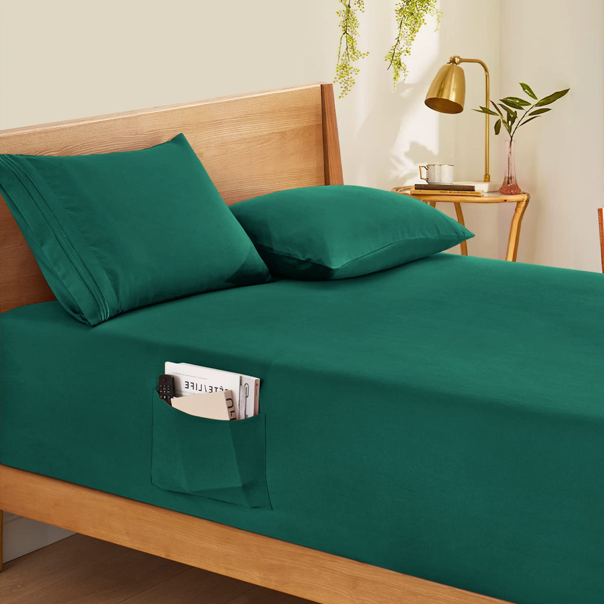 Horbaunal Extra Deep Pocket Queen Fitted Sheet Only - Fits Up To 24 Inch Mattress - Luxury 1800 Thread Count - Microfiber Hunter