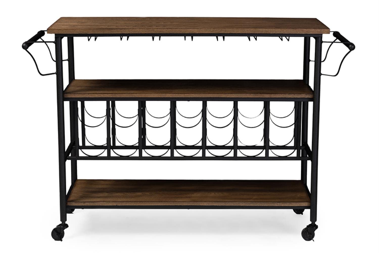 Baxton Studio YLX-9044 Serving-carts, 47.8 x 17.5 x 32, Black