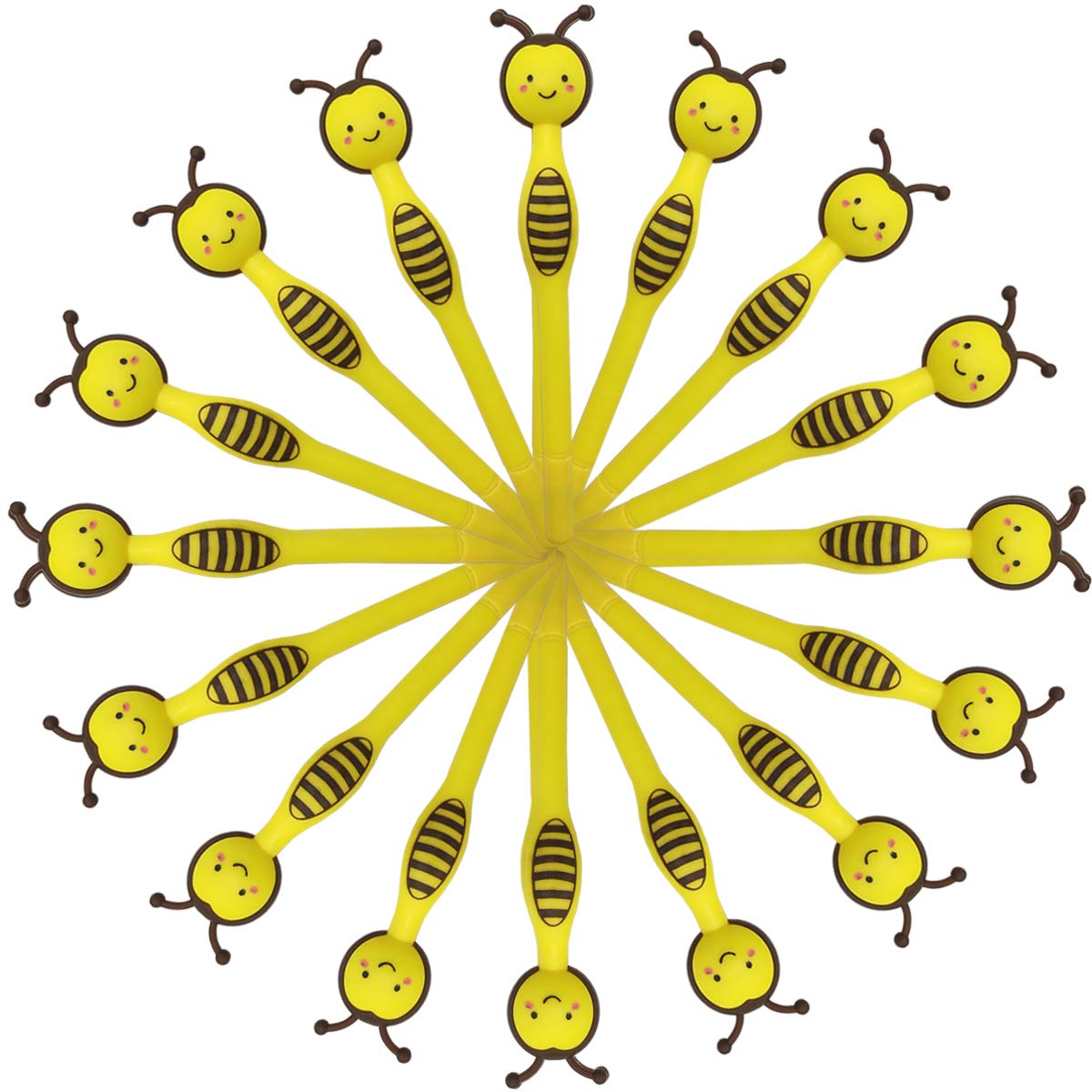 Ronyoung 22Pcs Gel Pens Cartoon Bee Ink Gel Pens Fine Point Roller Marker Pens Signature Pens Bee Party Favors Gfts